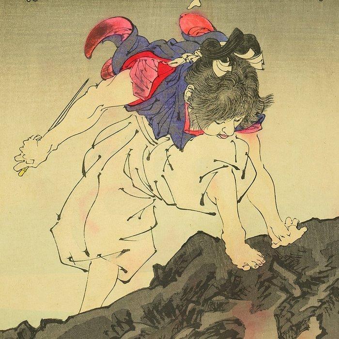 Oniwakamaru Chichu ni Rigyo wo Ukagau Zu  -, Antiek en Kunst, Antiek | Overige Antiek