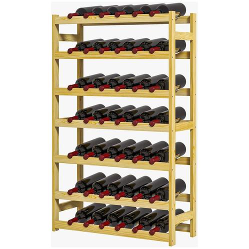 TRUUSK Wijnrek 63 X 25 X 102 Cm Voor 42 Flessen Met 7 Niveau, Huis en Inrichting, Woonaccessoires | Wijnrekken, Nieuw, Verzenden