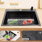 Zwarte RVS Keukenspoelbak met Nano-Coating, Verzenden, Nieuw