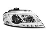 Audi A3 8P 2008-2012 Tube Chrome LED koplamp units, Auto-onderdelen, Verlichting, Verzenden, Nieuw, Audi