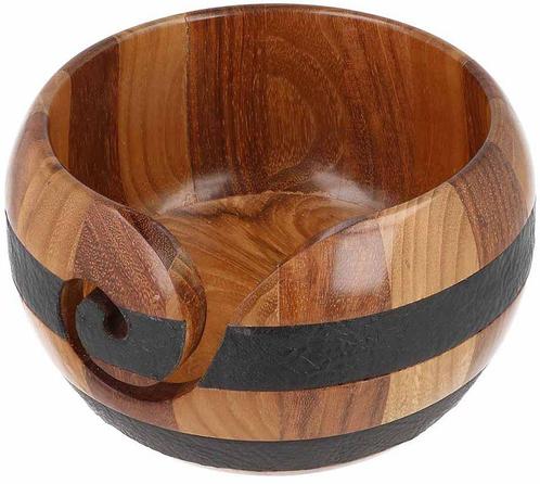 Scheepjes Yarn Bowl - Teakhout/Rozenhout/Leer - 13x9cm, Hobby en Vrije tijd, Breien en Haken, Ophalen of Verzenden