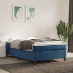 vidaXL Boxspring bed 120x200 cm fluweel donkerblauw, Nieuw, Twijfelaar, 120 cm, 200 cm