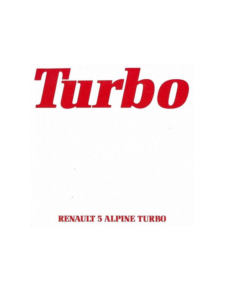 1980 RENAULT 5 ALPINE TURBO BROCHURE NEDERLANDS, Boeken, Auto's | Folders en Tijdschriften, Renault