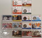 Nederland. 14 Coincards Penningen + 2 Euro Erasmus  (Zonder