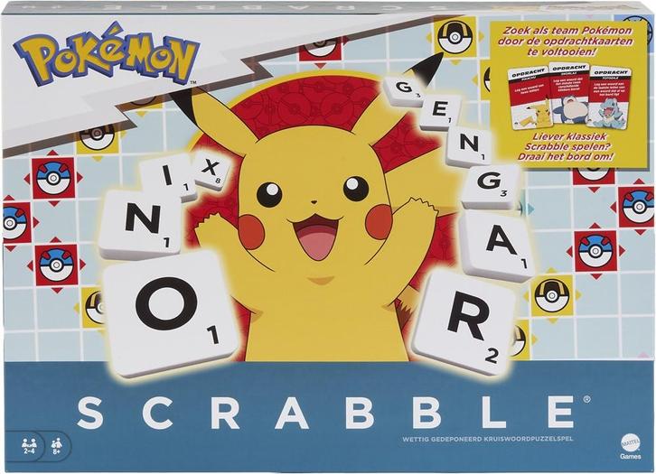 Scrabble Pokemon (NL versie) | Mattel - Gezelschapsspellen, Hobby en Vrije tijd, Gezelschapsspellen | Bordspellen, Nieuw, Verzenden