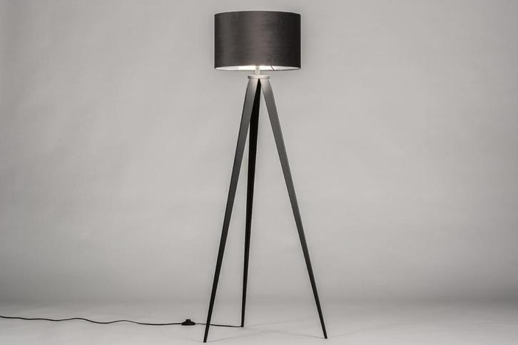 Rietveld Vloerlampen - Zwart, Zilvergrijs, Zilver - Stof, Me, Huis en Inrichting, Lampen | Vloerlampen, Verzenden