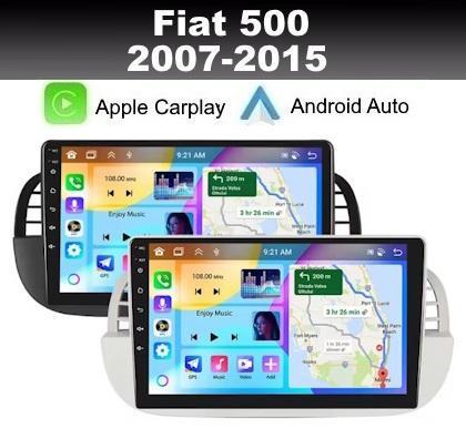 Fiat 500 2007-2015 9inch android 15 navigatie apple carplay, Auto diversen, Autonavigatie, Nieuw, Ophalen of Verzenden