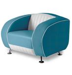 Bel Air Sofa Delucas Retro SF01CB Blauw Eenzitter, Gebruikt, Ophalen