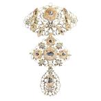 Hanger - 18 karaat Roségoud, Zilver - Diamant - Cross,, Sieraden, Tassen en Uiterlijk, Antieke sieraden