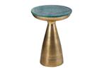 Handgemaakte bijzettafel ELEMENTS 60cm goudgroen marmer rond, Huis en Inrichting, Tafels | Sidetables, Ophalen of Verzenden, Nieuw