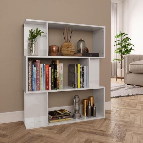 vidaXL Boekenkast/kamerscherm 80x24x96 cm hoogglans wit, Huis en Inrichting, Kasten | Boekenkasten, Minder dan 25 cm, Nieuw, Overige houtsoorten