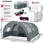 2dekans | tectake® - Tunneltent voor 6 personen -, Caravans en Kamperen, Tenten, Ophalen of Verzenden, Zo goed als nieuw