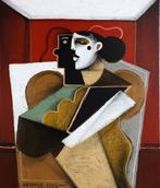 Jone Hopper - Belle au salon, Antiek en Kunst, Kunst | Schilderijen | Modern