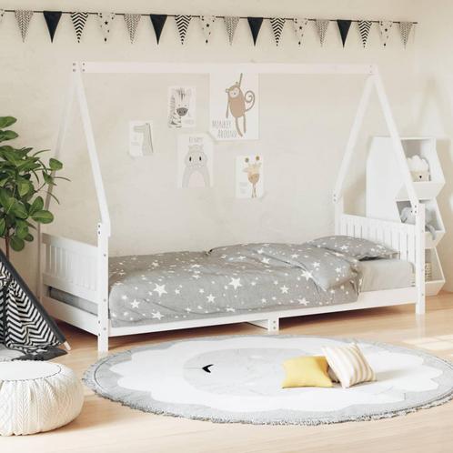 vidaXL Kinderbedframe 80x200 cm massief grenenhout wit, Kinderen en Baby's, Kinderkamer | Bedden, Nieuw, Verzenden