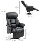 TRUUSK Relaxstoel, Ligfunctie, Leerlook, Voetensteun, Tot 15, Huis en Inrichting, Fauteuils, Verzenden, Nieuw