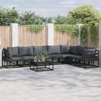 vidaXL Tuin Sofa Set met kussen met kussen 8 pcs Zwart 70 x, Verzenden, Nieuw, Aluminium