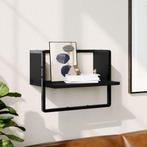 vidaXL Wandschap met stang 40x25x30 cm zwart, Huis en Inrichting, Woonaccessoires | Wandplanken en Boekenplanken, Verzenden, Nieuw