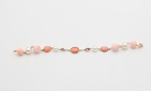 Armband - 18 karaat Roségoud Koraal - Parel, Sieraden, Tassen en Uiterlijk, Armbanden