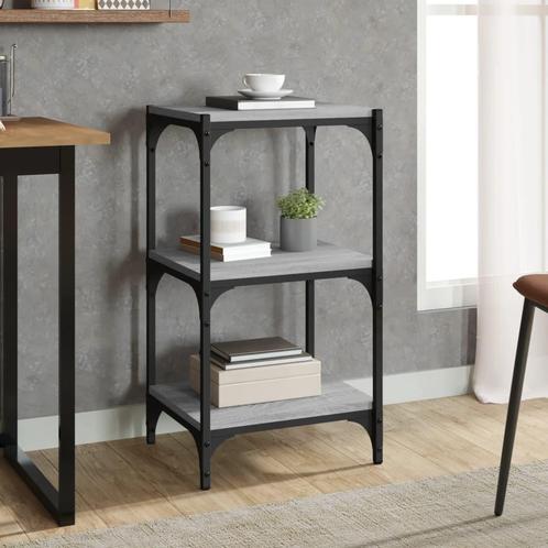 vidaXL Boekenkast 40x33x70,5 cm hout en staal grijs sonoma, Huis en Inrichting, Kasten | Boekenkasten, 25 tot 50 cm, Nieuw, Overige houtsoorten