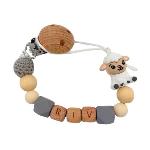 Speenkoord Schaap - Met eigen naam - € 13,95, Kinderen en Baby's, Babymode-accessoires, Nieuw