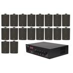 Geluidsinstallatie Met Compacte 100V Versterker En 18 Zwarte, Verzenden, Nieuw, Overige typen, Overige merken