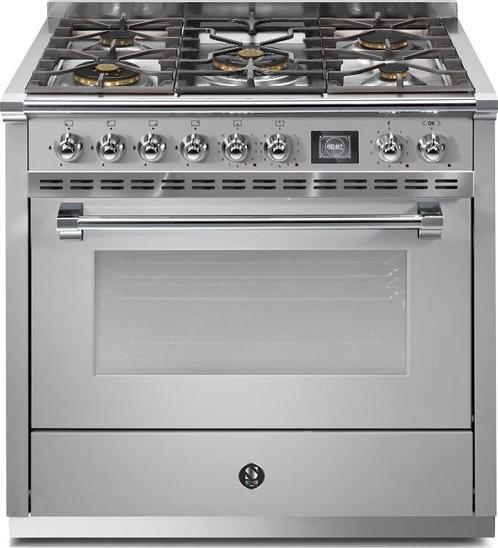 Steel AQ9S-4M Ascot gasfornuis - combi-stoomoven - met 6 kW, Witgoed en Apparatuur, Fornuizen, 60 cm of meer, Vrijstaand, 5 kookzones of meer