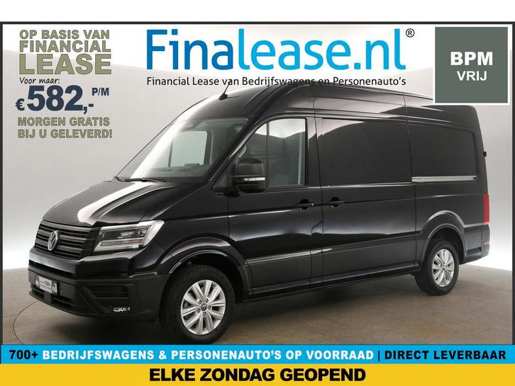 Volkswagen Crafter 30 2.0 TDI L3H3 Exclusive Facelift 140PK, Auto's, Bestelauto's, Lease, Automaat, Diesel, Volkswagen, Zwart