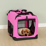 Honden bench reisbench stof en metaal 49,5x34,5x35 cm roze, Dieren en Toebehoren, Nieuw, Verzenden