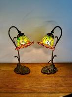 Tafellamp - Twee lampen in Tiffany-stijl (39cm) - Brons