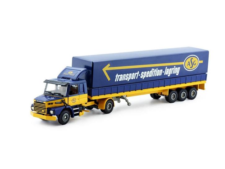 Schaal 1:50 Tekno M80203 Zweden 1980 ASG Huifoplegger #4069, Hobby en Vrije tijd, Modelauto's | 1:50, Gebruikt, Tekno, Ophalen of Verzenden