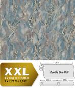 EDEM 421ST27 Grafisch behang en metallic effect blauw, Verzenden