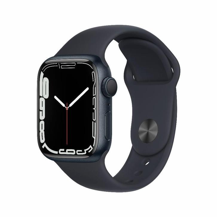 Refurbished Apple Watch Series 7 41mm, Sieraden, Tassen en Uiterlijk, Smartwatches, iOS, Waterdicht, Zwart, Verzenden