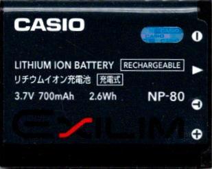 Casio NP-80 Accu / Batterij, Audio, Tv en Foto, Fotocamera's Digitaal, Zo goed als nieuw, Verzenden