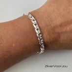 Zilveren dubbele gourmet schakel armband 6.7 mm, Sieraden, Tassen en Uiterlijk, Armbanden, Verzenden, Nieuw, Zilver