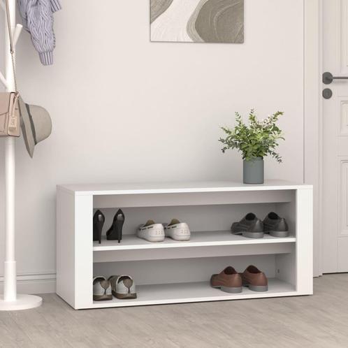 vidaXL Schoenenrek 100x35x45 cm bewerkt hout wit, Huis en Inrichting, Kasten | Schoenenrekken, Nieuw, Verzenden