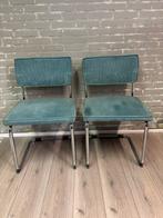 Stoel - buisframe stoel met ribkoord bekleding - Twee