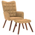 vidaXL Relaxstoel met voetenbank fluweel bruin, Huis en Inrichting, Fauteuils, Verzenden, Nieuw