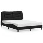 vidaXL Bed met matras kunstleer zwart 140x190 cm, Overige materialen, Verzenden, Zwart, Nieuw