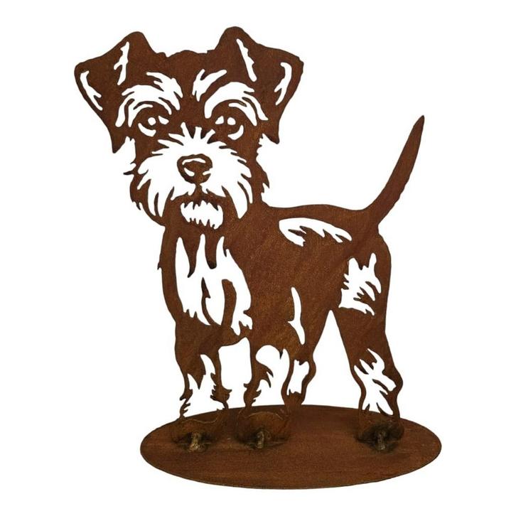 Handgemaakt Tuinbeeld van Schnauzer Watson - voor Binnen en, Tuin en Terras, Tuinwanddecoratie, Verzenden