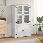 vidaXL Vitrinekast Wit 103,5 x 42 x 180 cm Massief, Minder dan 50 cm, Verzenden, Nieuw, Minder dan 100 cm