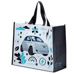 Boodschappentas Met Fiat en Blauw/zwarte figuren - Wit - 33x, Ophalen of Verzenden, Nieuw