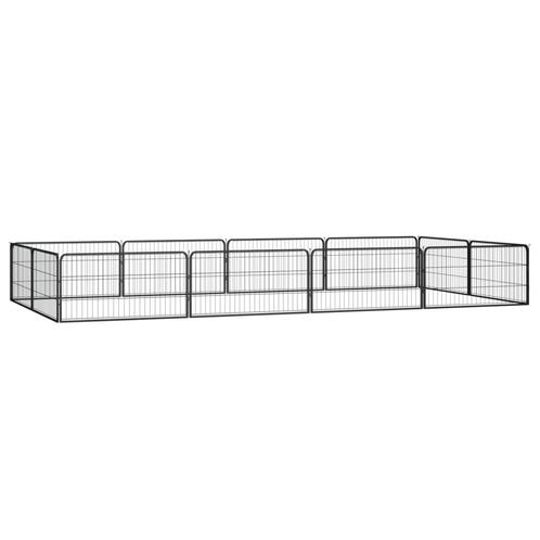 vidaXL Hondenkennel 12 panelen 100x50 cm gepoedercoat staal, Dieren en Toebehoren, Honden-accessoires, Nieuw, Verzenden
