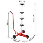 Velgenboom mobiel rood aluminium tot 225mm bandbreedte, Verzenden, Nieuw