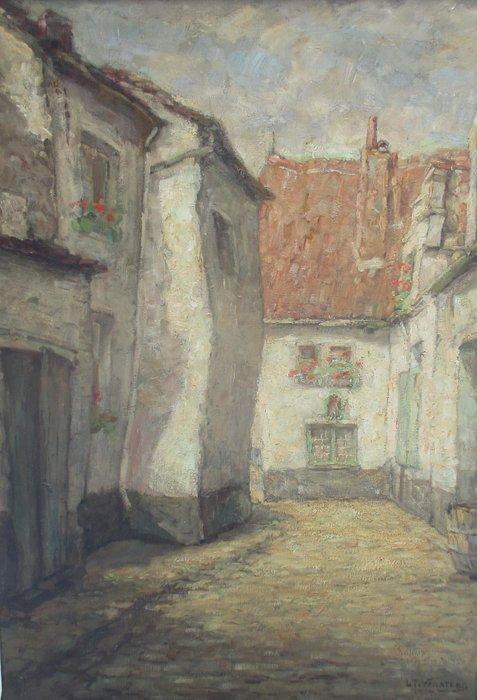 Leonard.P. Versteeg ( 1901 - 1992 ) - Groot begijnhof, Antiek en Kunst, Kunst | Schilderijen | Klassiek