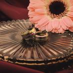 Bicolor gouden klapcreolen | Ø 14,7 mm (subtiele oorringen), Sieraden, Tassen en Uiterlijk, Oorbellen, Ophalen of Verzenden, Gebruikt