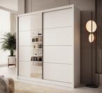 Meubella | Kledingkast 205cm wit Garderobekast Met spiegel, Nieuw, 200 cm of meer, Modern, 50 tot 75 cm