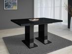 Uitschuifbare eettafel 120x80x76cm | Zwart/Wit Eetkamertafel, Nieuw, 150 tot 200 cm, Overige materialen, Rechthoekig