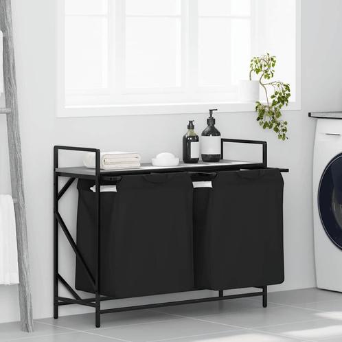 vidaXL Wasmand 2 vakken met plank grijs sonoma eiken, Tuin en Terras, Droogmolens en Wasrekken, Nieuw, Verzenden