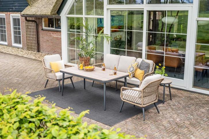 Garden Impressions Allasio naturel rope lounge-/diningset, Tuin en Terras, Tuinsets en Loungesets, Loungeset, Nieuw, Overige materialen
