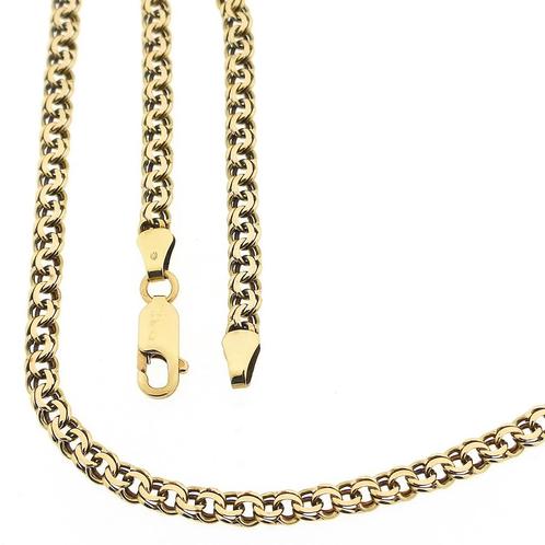 Gouden Prince of Wales schakel ketting | 46 cm, Sieraden, Tassen en Uiterlijk, Kettingen, Overige kleuren, Gebruikt, Goud, Ophalen of Verzenden